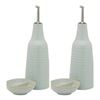 2x 2pc Ecology Glaze Stoneware Ottawa Oil Bottle & Salt Dish 450ml/10cm Midday