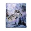 Bloomington 375gsm 1 Ply 3D Print Faux Mink Blanket Queen 200x240 cm Winter Wolf