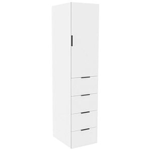 Lugna 2048X450X580mm White Hanging 4 Drawer Right Hand Door Cabinet - White
