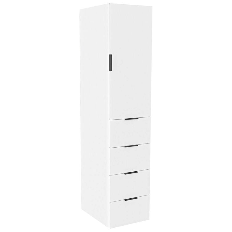 Lugna 2048X450X580mm White Hanging 4 Drawer Right Hand Door Cabinet - White