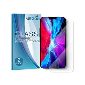 2 Pack MEZON Apple iPhone 12 Pro Max (6.7") Clear Tempered Glass Screen Protectors