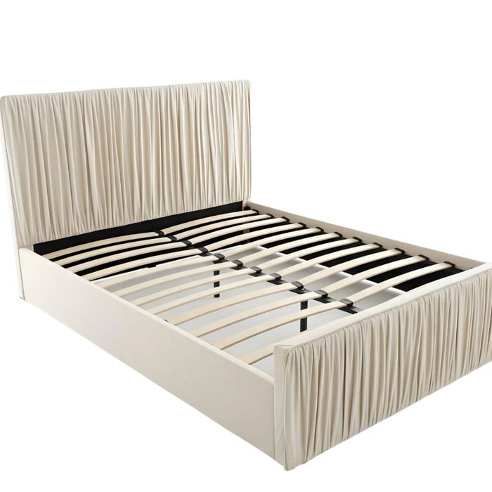 Blaine Velvet Bed Frame Beige - Queen