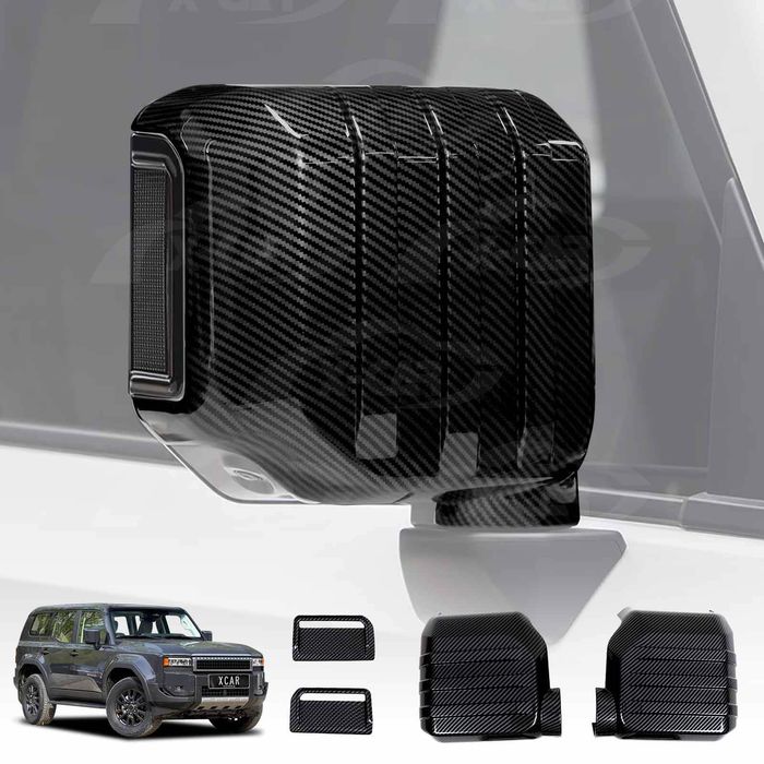 Rear View Mirror Trim Cover For Toyota Prado 250 Series 2024-onwards Exterior Accessories Side Mirror Cap Carbon Fiber Style