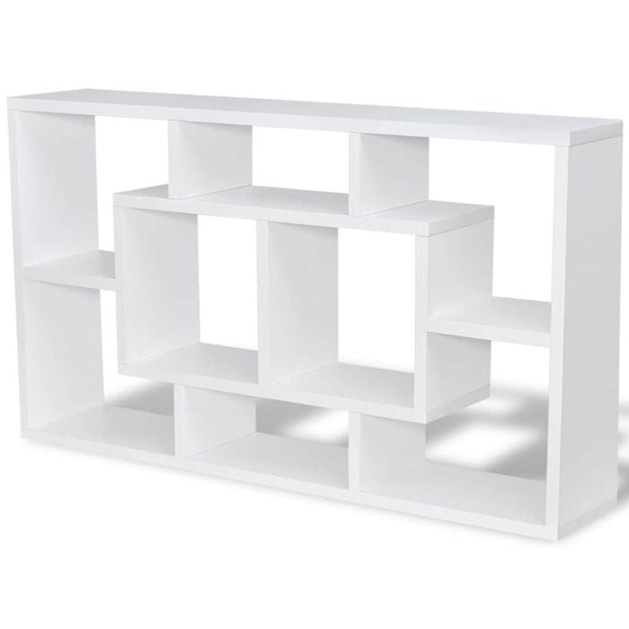 vidaXL Floating Wall Display Shelf 8 Compartments White Storage Home Decor