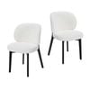 Dorson Set of 2 Boucle Dining Chair, Black Solid Wood Leg - Off White/Black