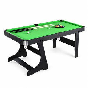 TOPONE 6FT Home Pool Table Foldable Billiard Table Multi Functional Pool Table Green/Blue Felt - Green