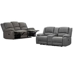 Anderson 2+3 Seater Fabric Electric Recliner Sofa Lounge Chair Set Latte Light Grey