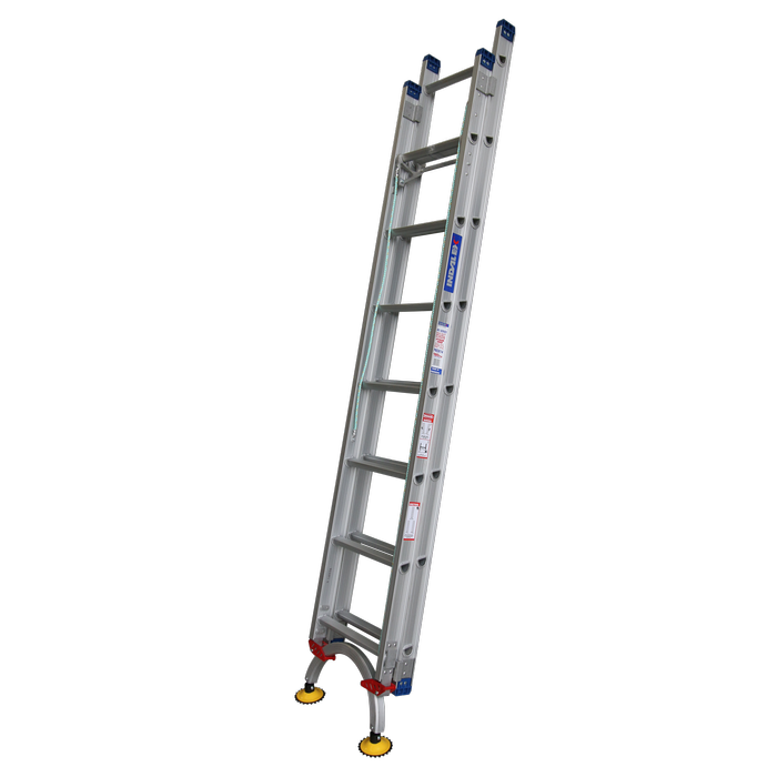 INDALEX 2.6m-4.1m Industrial Aluminium 180KG Pro Series Extension Ladder - Level Arc