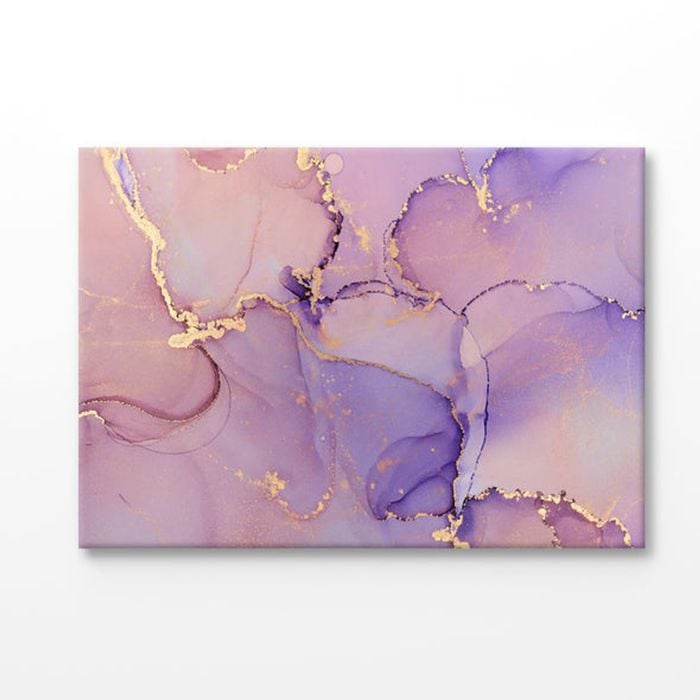 Purple & Gold Color Abstract Print 100% Australian Made 75x50cm (Stretched Canvas)