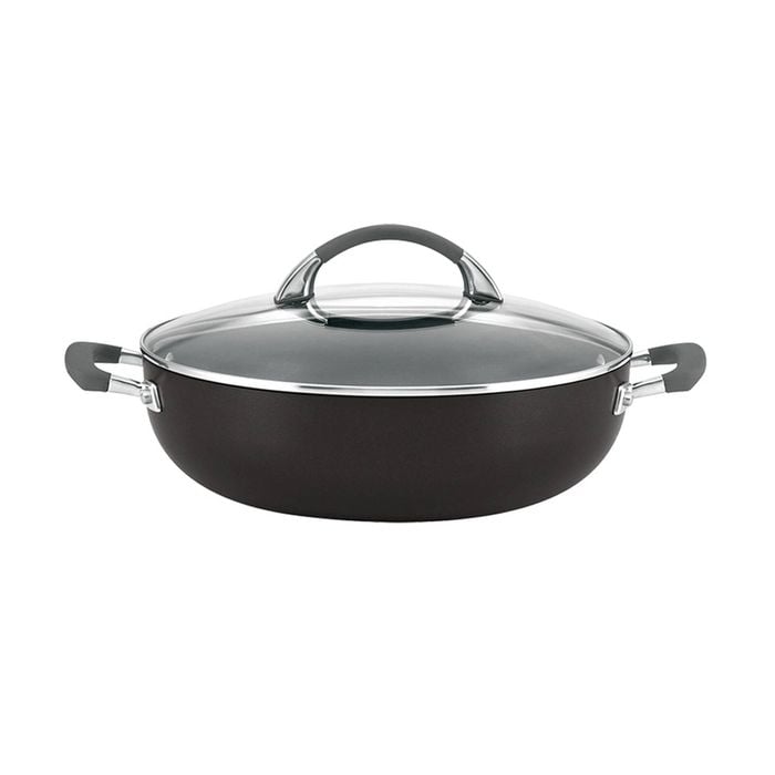 Anolon Endurance+ 30cm/5.2L Covered Risotto Pan w/ Lid Round Cookware Black