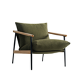 Zinus Premium Sling Accent Chair Wood & Metal Frame Armchair with Foam Cushion - Green