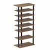 Advwin 8-Tier Vertical Shoe Rack Shoe Storage Organiser Narrow Shoe Tower Walnut