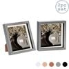 Nicola Spring Acrylic 3D Box Photo Frames with 6" x 6" Mounts - 8" x 8"  - Grey - Pack of 2