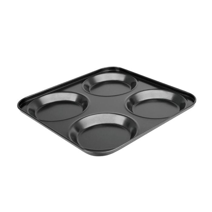 Vogue Yorkshire Pudding Tray Carbon Steel Non-stick 4 Cup Baking Pan Ovenware