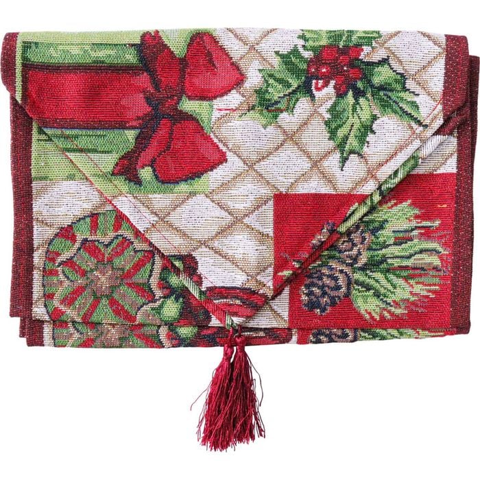 LVD 34x180cm Polyester Vintage Christmas Table Runner Home/Kitchen Decor