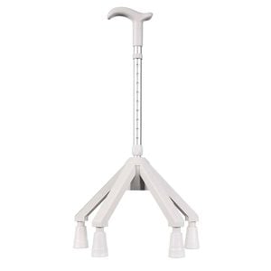 Quad Cane - Stable 4-point Walking Stick With Adjustable Height For Enhanced Mobility - Grey