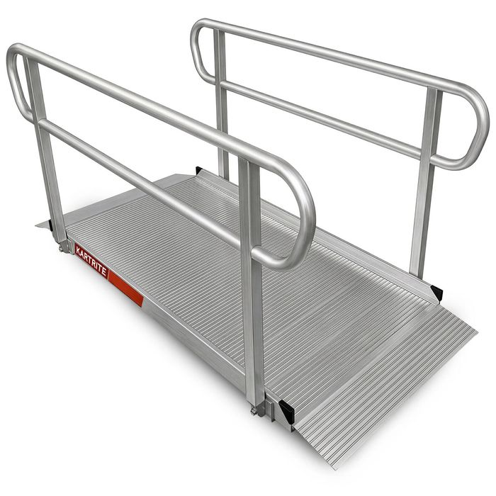 Kartrite 5ft Aluminium Wheelchair Ramp W/ Handrails 380kg Capacity 93.5cm Width