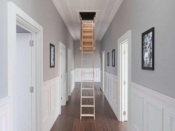 Ladder in hallway of villa 