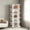 Ufurniture 5-Tier Rotating Shoe Rack Tower 360 Swivel Storage Organiser Display Carousel White