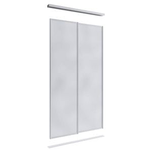Lugna 2100 x 1200mm Clear Anodised Mirror Wardrobe Double Sliding Doors