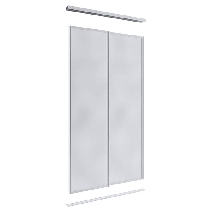 Lugna 2100 x 1200mm Clear Anodised Mirror Wardrobe Double Sliding Doors