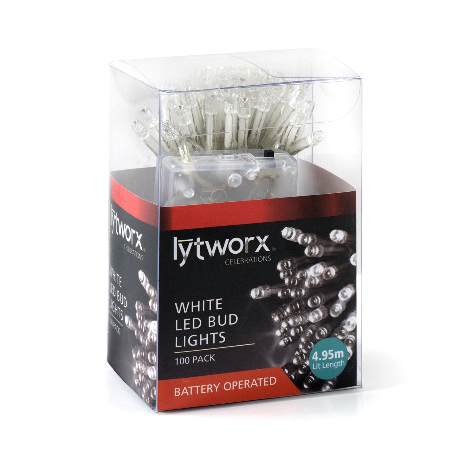 Lytworx 100 Cool White LED Battery Operated Fairy Lights product image