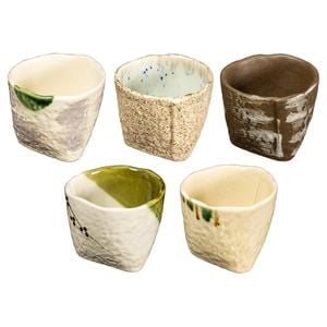 Omotenashi Yuzen Sankaku Set of 5 Tea Cups - 190ml