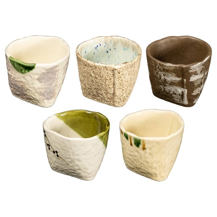 Omotenashi Yuzen Sankaku Set of 5 Tea Cups - 190ml