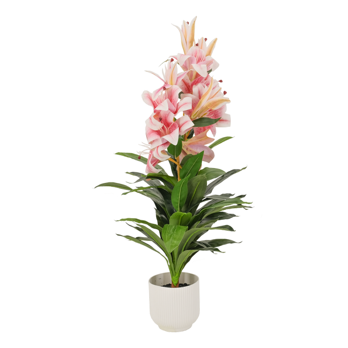 Un-Real 90cm Artificial Oriental Lily Plant - Bunnings Australia