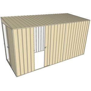 Build-a-Shed 1.5 x 3.7 x 2m Single Sliding Side Door Skillion Shed - Cream