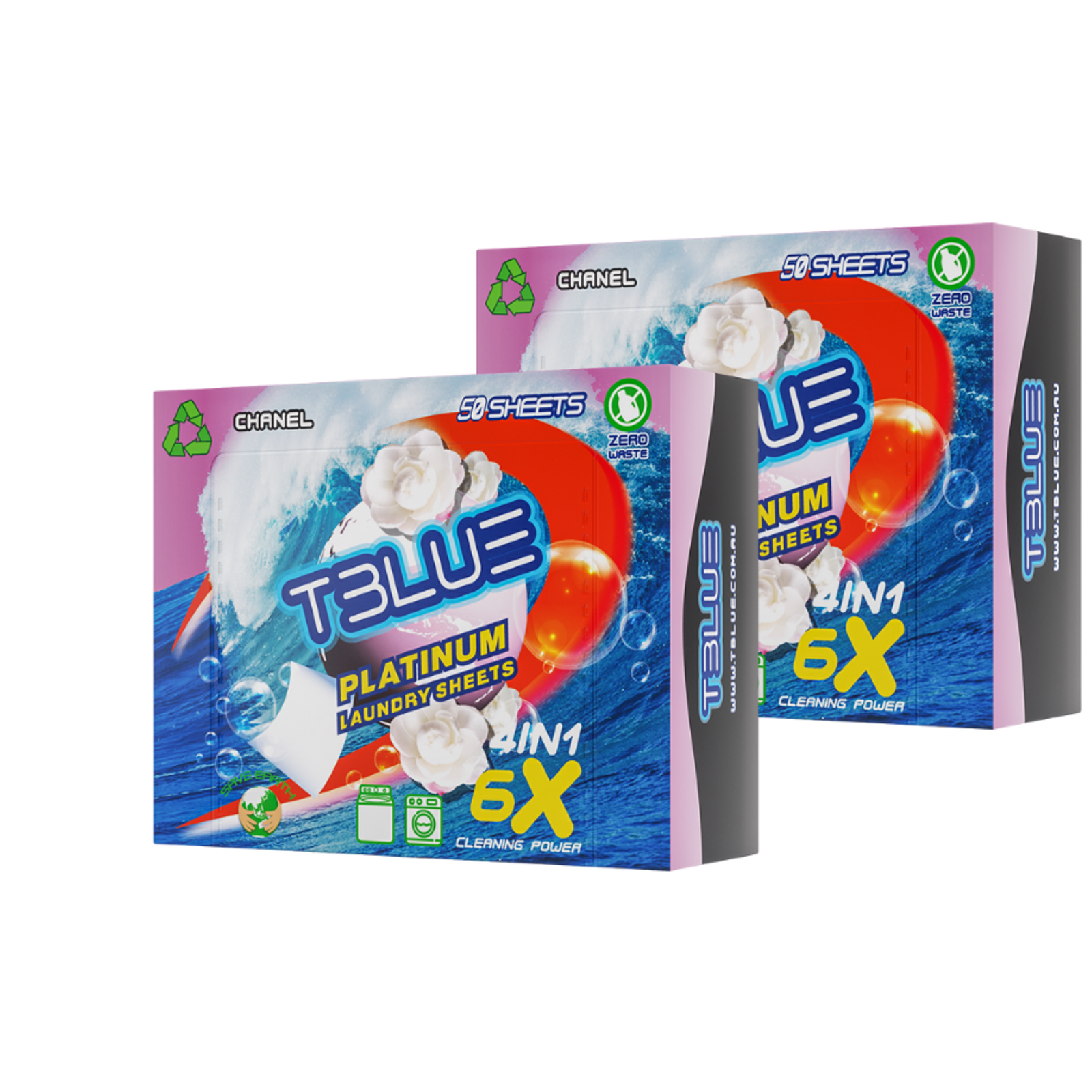 TBLUE Laundry detergent Sheet - Chanel 50 Loads -- TWIN PACK