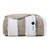 Dreamaker Denver Carved Stripe Premium Faux Fur Electric Heated Throw Blanket Natural 130x160cm | Overheat Protection & Washable