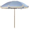 Marquee 2m Cashmere Blue Beach Umbrella with Tassels