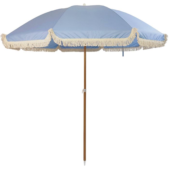 Marquee 2m Cashmere Blue Beach Umbrella with Tassels