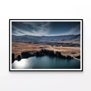 Lake Nestled Among Hills Prin  Print 100% Australian Made 90x60cm  (Poster)
