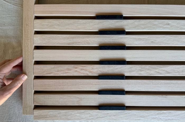 The slats laid out ready to mark.