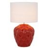 Telbix Diaz Modern Table Desk Lamp Light Fabric Ceramic White Red Gloss