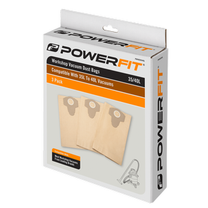 Powerfit 35-40L Workshop Vacuum Dust Bag - 3 Pack