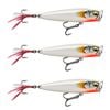 3x Rapala 9.5cm Skitter Pop Elite Topwater Fishing Lures - Gilded Glass Ghost