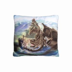 Just Home Dragon Encounter Filled Square Cushion