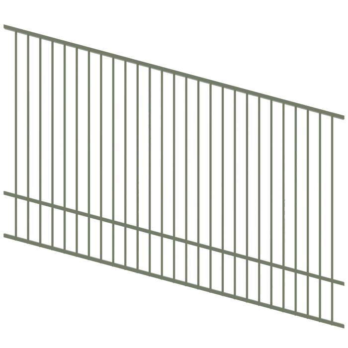 ProtectorAl 1201-2400W x 1500H Pale Eucalypt Flat Top Pool Fence Panel Raked Up to 15º