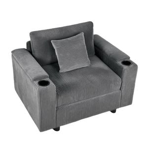 Ufurniture 1 Seaters Sofa Modular Lazy Lounge Sofa Grey