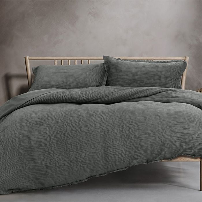 Ardor Boudoir Double Size Campbell Quilt Cover Bedding Set Charcoal