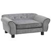 vidaXL Dog Sofa Grey 72x45x30cm Plush Pet Animal Supply Cat Sofa Seat Couch