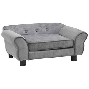 vidaXL Dog Sofa Grey 72x45x30cm Plush Pet Animal Supply Cat Sofa Seat Couch