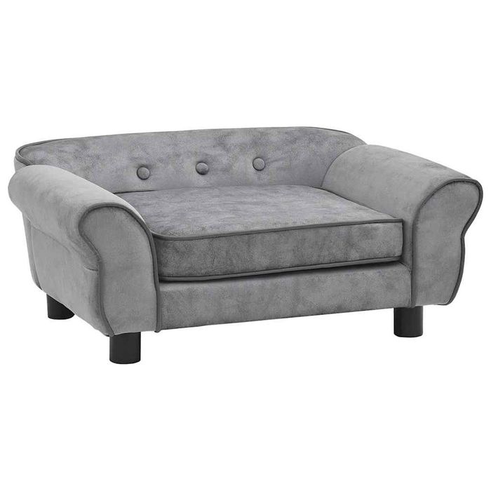 vidaXL Dog Sofa Grey 72x45x30cm Plush Pet Animal Supply Cat Sofa Seat Couch