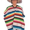 Mexican Poncho Halloween Costume Adult Rainbow Serape with Tassels Fiesta, Standard