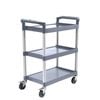 SOGA Commercial Kitchen 3 Tier Utility Service Trolley with Wheels Gray