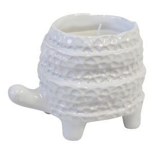 LVD Ceramic 12cm Scented Tealight Candle Turtle Barnacle - White