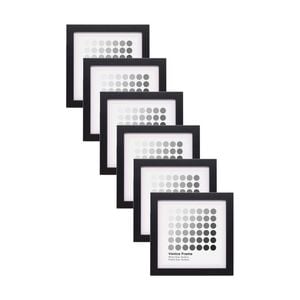6PK Braz Venice Image Photo Document Display Frame 15x15cm Black